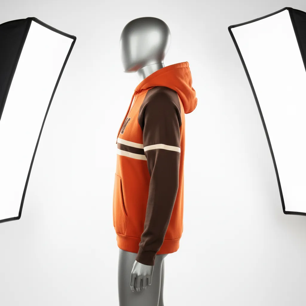 Custom Baseball Pullover Baseball Hoodie - Burnt, Orange - Brown Vintage Retro - Side View - Kinexa Sportswear