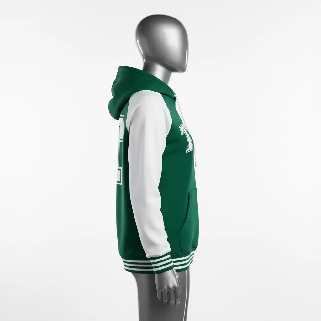 Custom Baseball Pullover Baseball Hoodie - Green - Forest Solid - Back View - Kinexa Sportswear