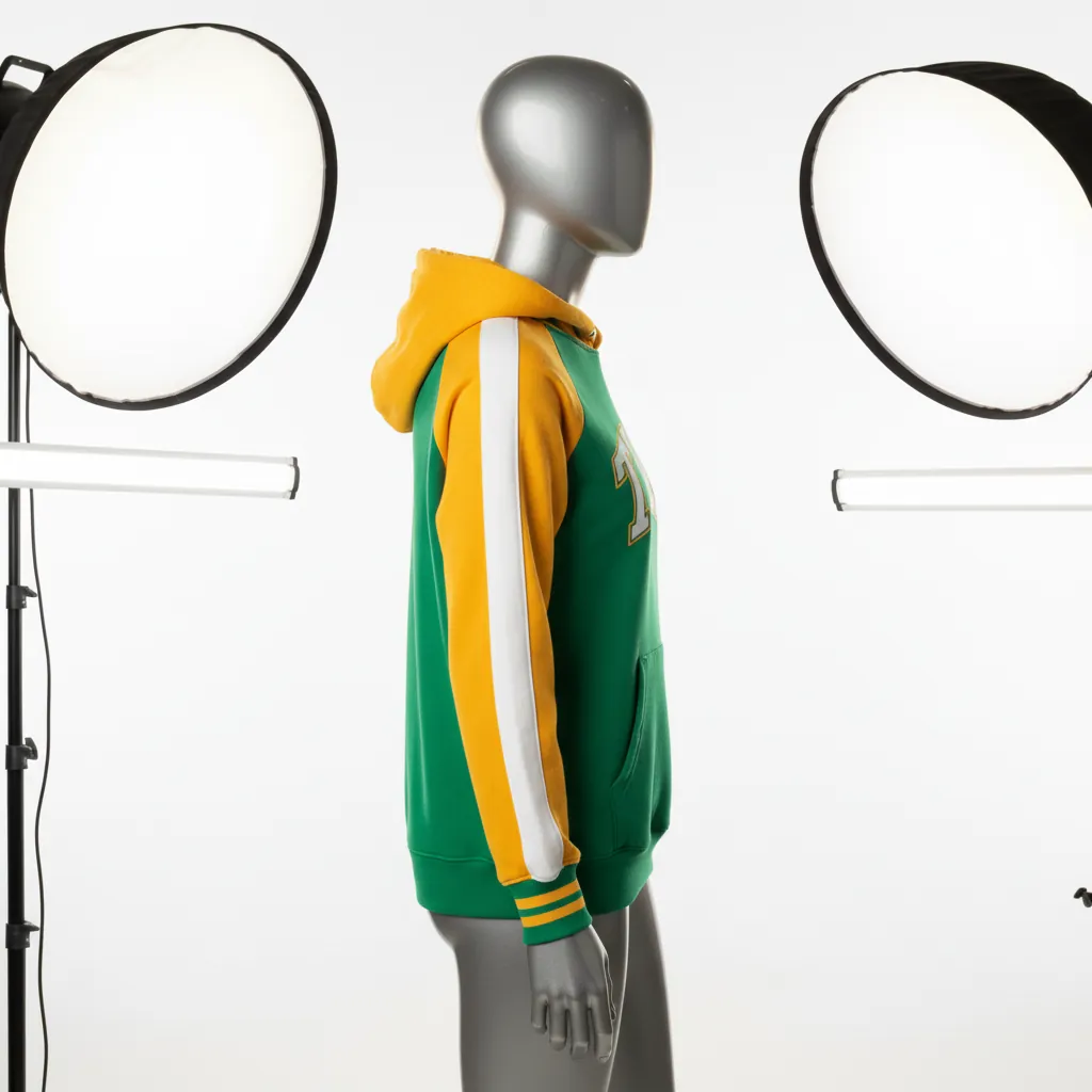 Custom Baseball Pullover Baseball Hoodie - Green, Gold - Kelly Varsity Retro - Side View - Kinexa Sportswear