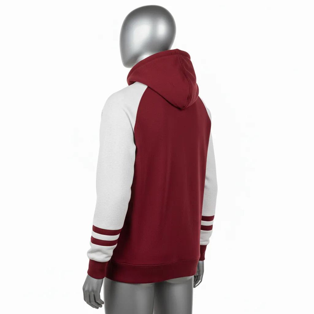 Custom Baseball Pullover Baseball Hoodie - Maroon - Solid - Back View - Kinexa Sportswear