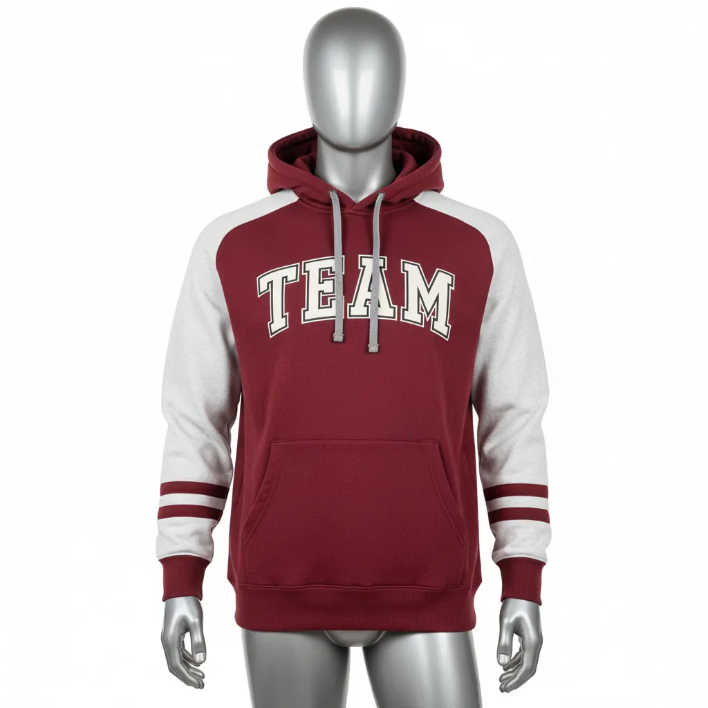 Custom Baseball Pullover Baseball Hoodie - Maroon - Solid - Front View - Kinexa Sportswear