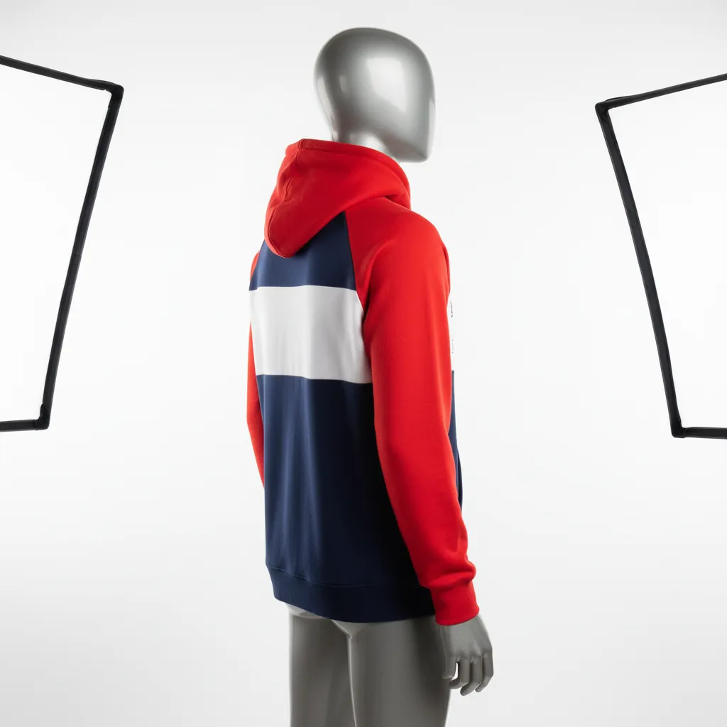 Custom Baseball Pullover Baseball Hoodie - Navy, Red - Classic Varsity Retro - Back View - Kinexa Sportswear