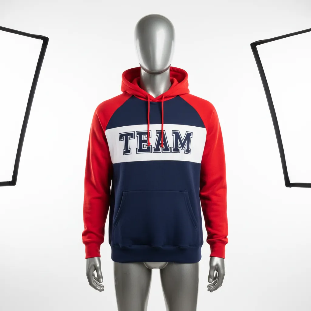 Custom Baseball Pullover Baseball Hoodie - Navy, Red - Classic Varsity Retro - Front View - Kinexa Sportswear