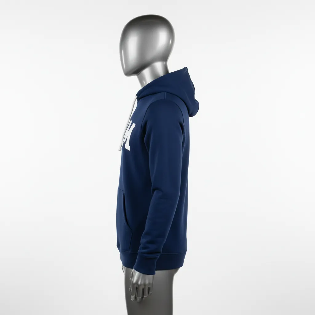 Custom Baseball Pullover Baseball Hoodie - Navy - Solid - Side View - Kinexa Sportswear