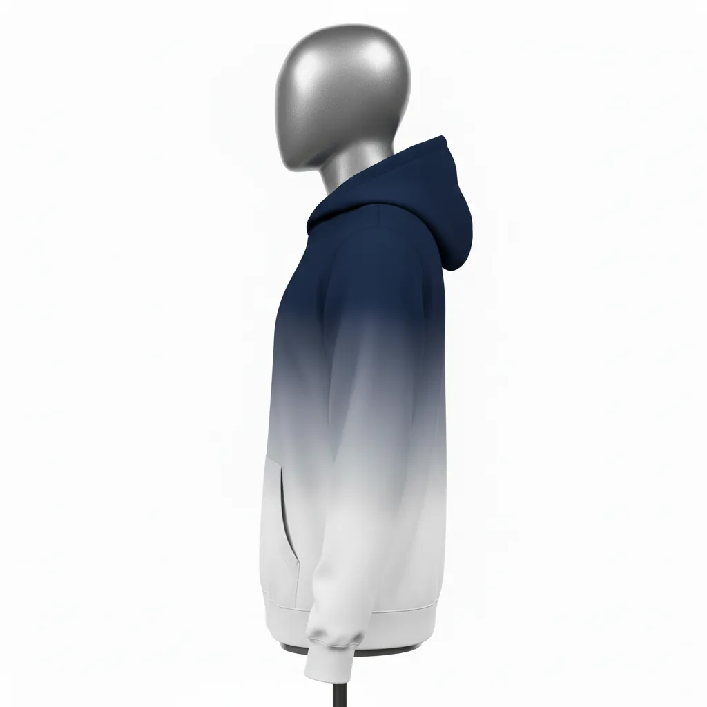 Custom Baseball Pullover Baseball Hoodie - Navy, White - Gradient Dye Sub - Back View - Kinexa Sportswear