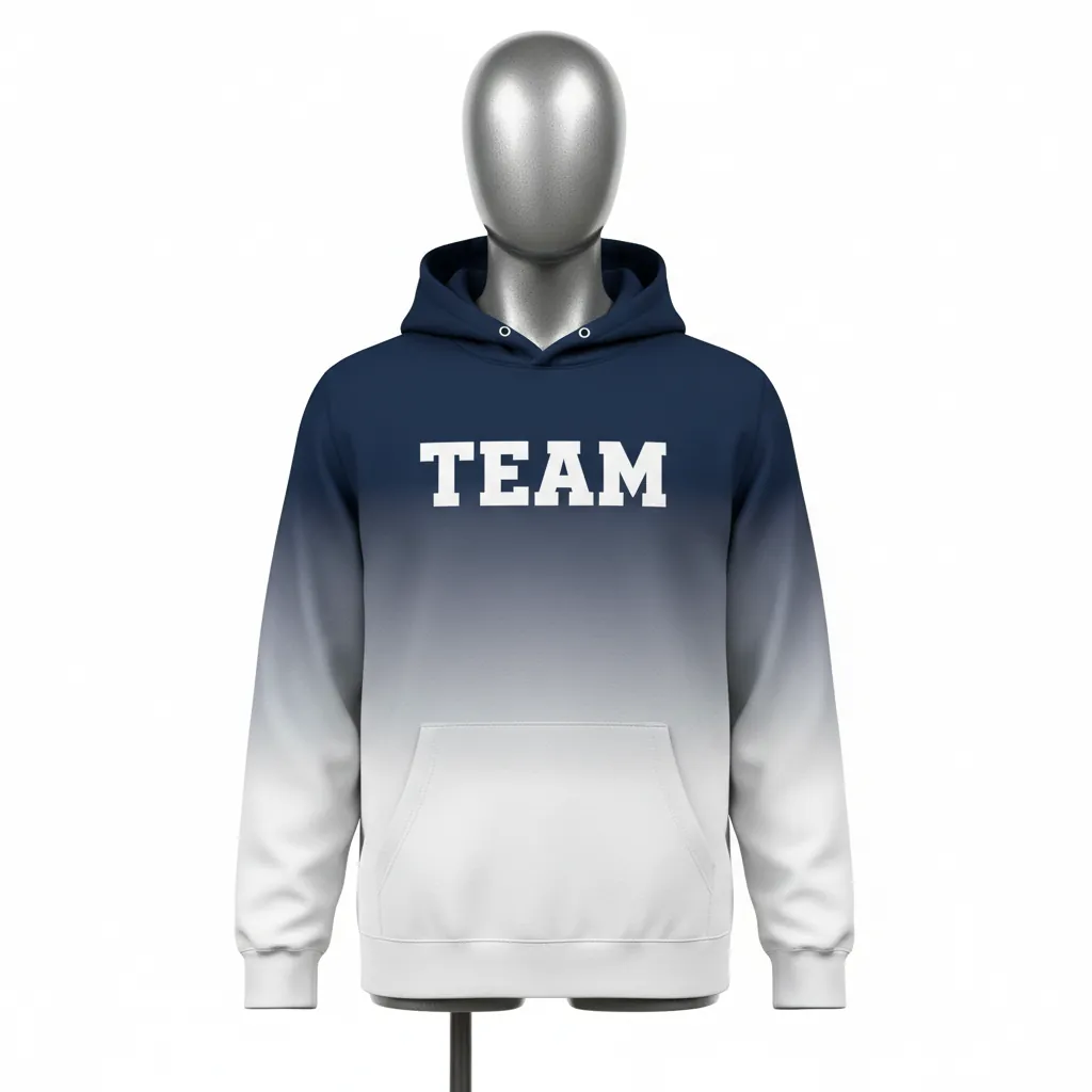 Custom Baseball Pullover Baseball Hoodie - Navy, White - Gradient Dye Sub - Front View - Kinexa Sportswear