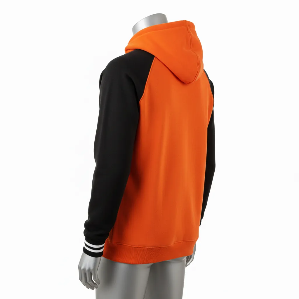 Custom Baseball Pullover Baseball Hoodie - Orange - Solid - Back View - Kinexa Sportswear