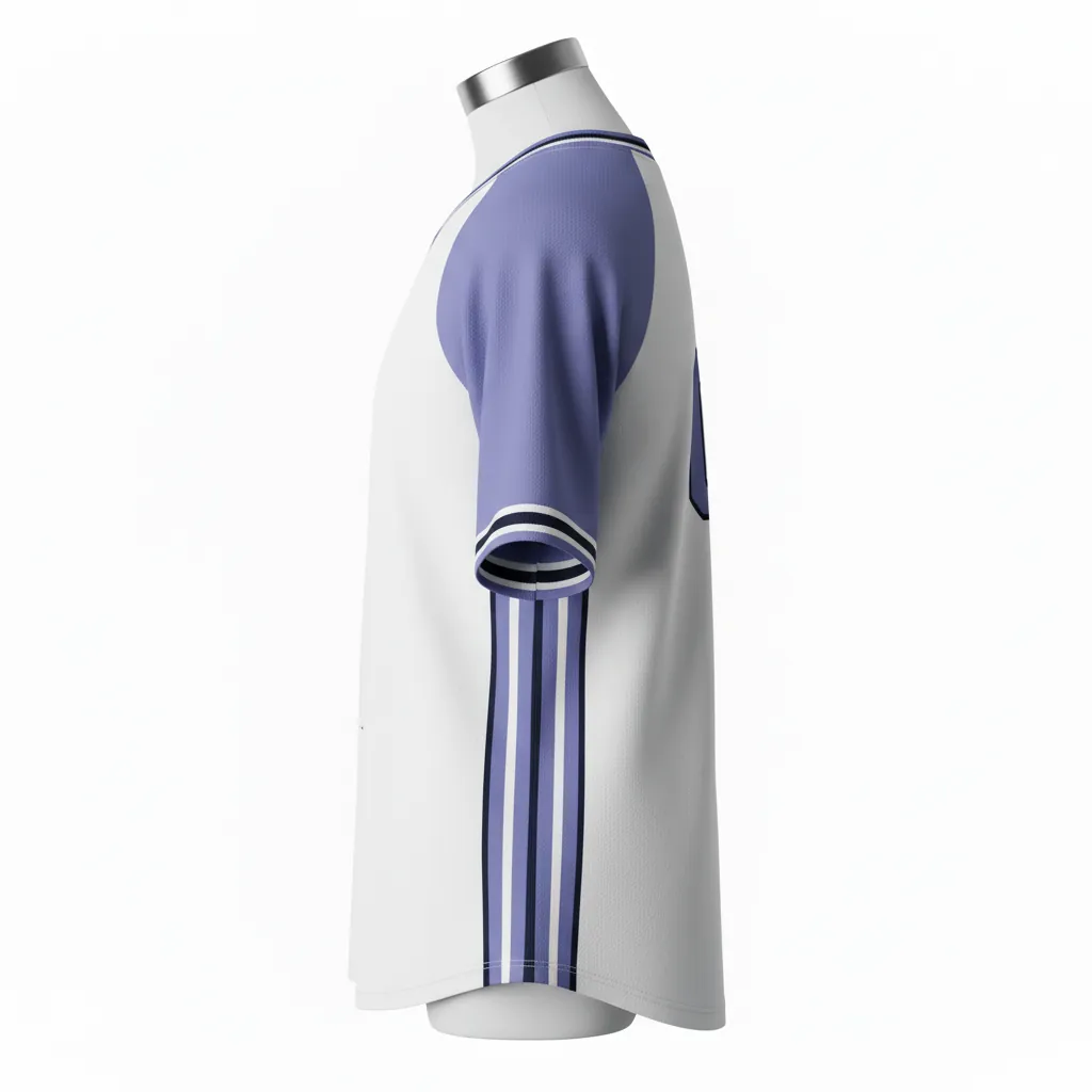 Custom Round Neck Baseball Jerseys - Side View - KINEXA