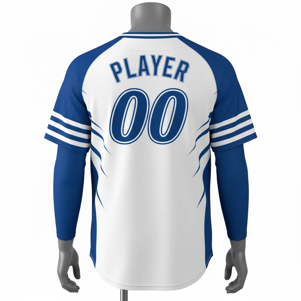 Custom V-Neck Baseball Jerseys - Back View - KINEXA