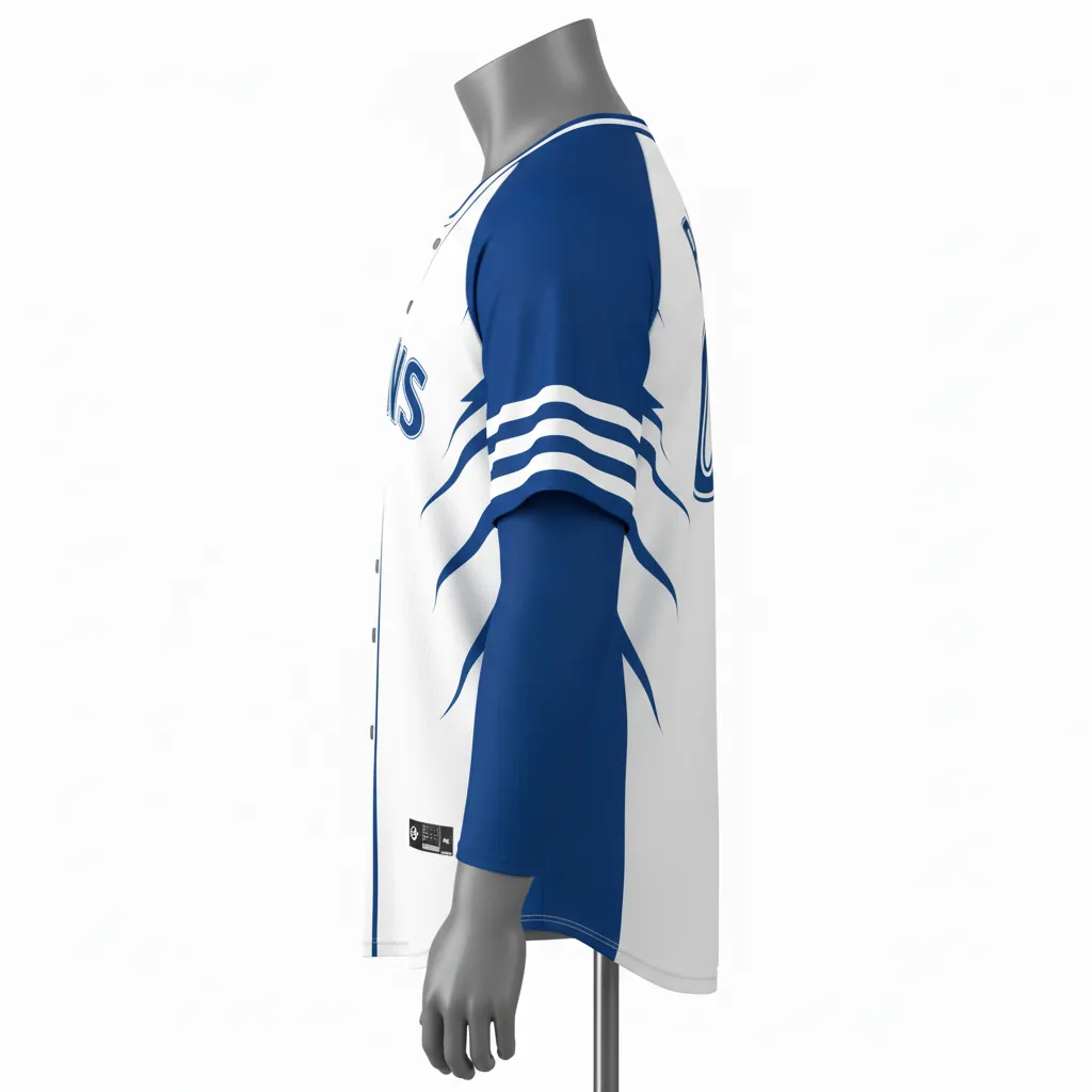 Custom V-Neck Baseball Jerseys - Side View - KINEXA