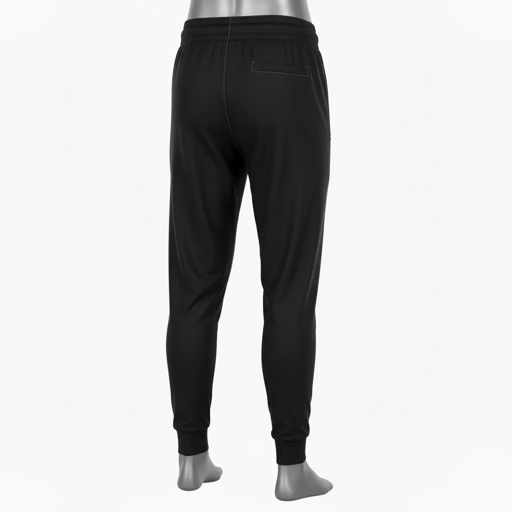 Custom Basketball Basketball Joggers - Black - Solid Classic - Back View - Kinexa Sportswear