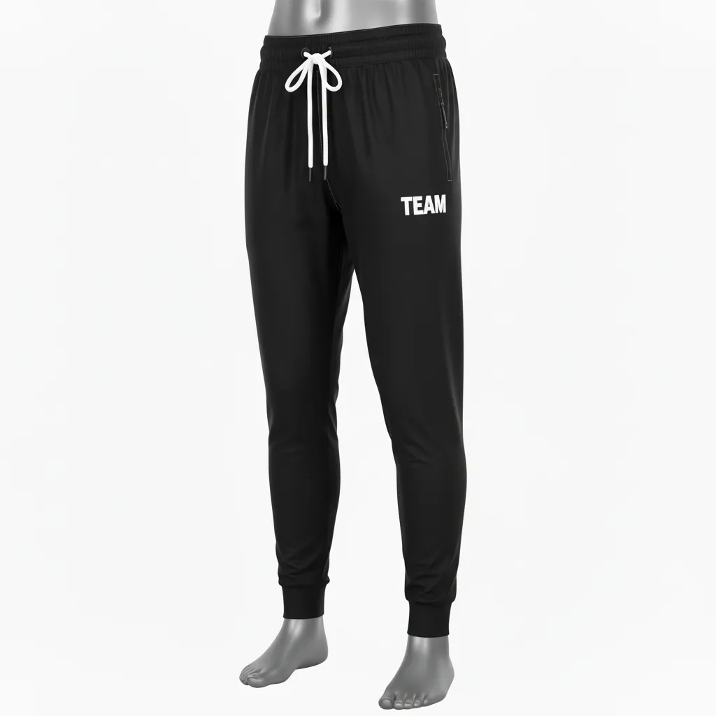 Custom Basketball Basketball Joggers - Black - Solid Classic - Front View - Kinexa Sportswear