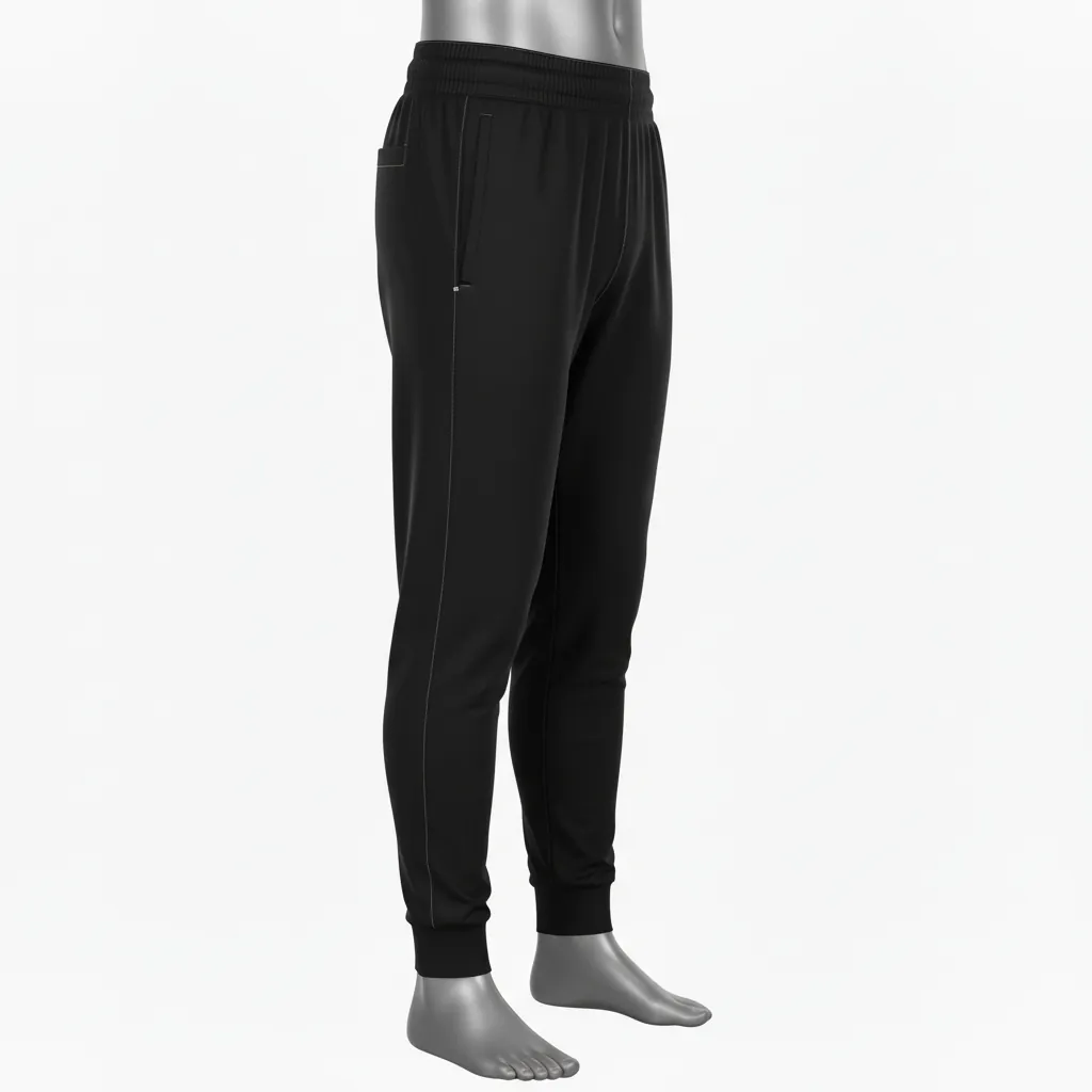 Custom Basketball Basketball Joggers - Black - Solid Classic - Side View - Kinexa Sportswear