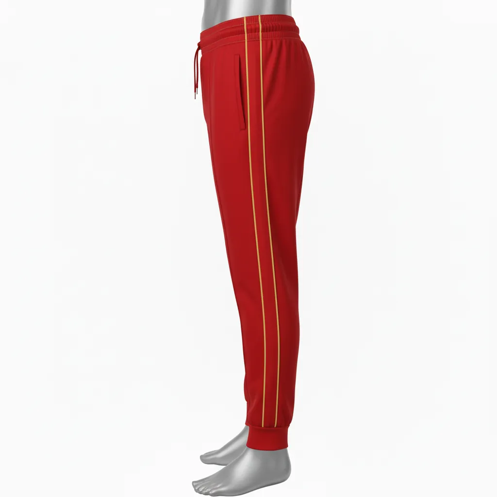 Custom Basketball Basketball Joggers - Burgundy - Solid Minimal - Side View - Kinexa Sportswear
