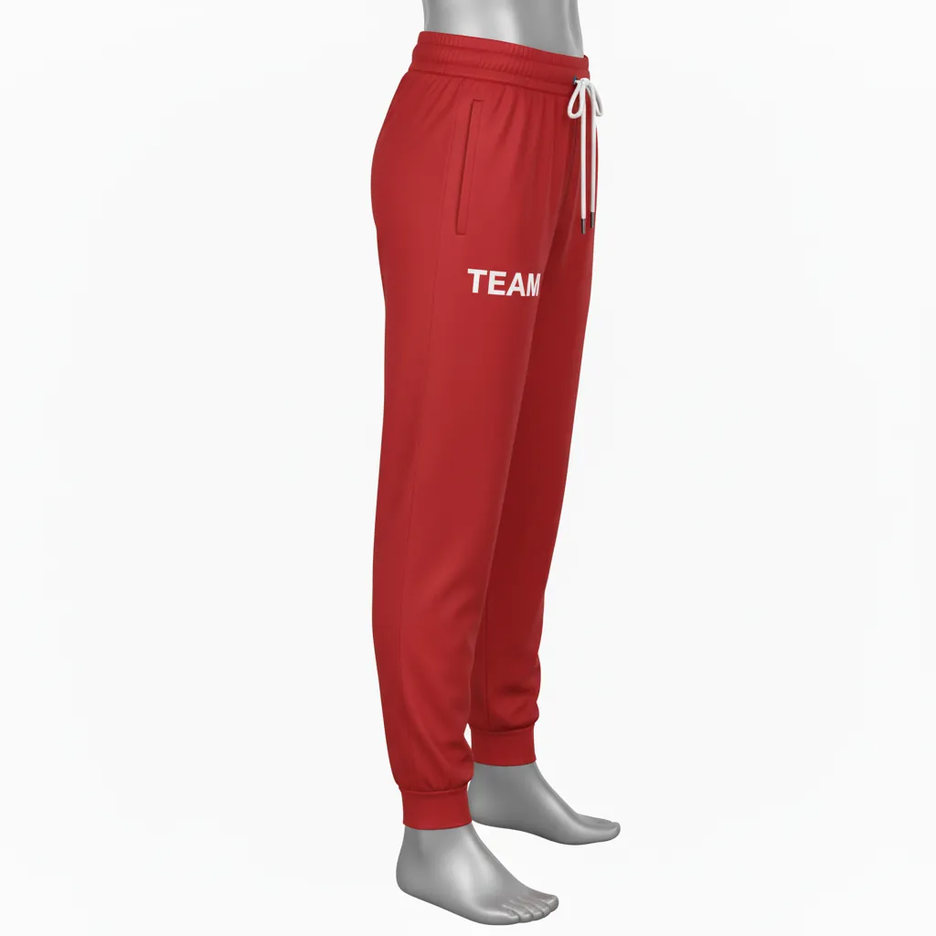 Custom Basketball Basketball Joggers - Red - Cardinal Solid - Front View - Kinexa Sportswear