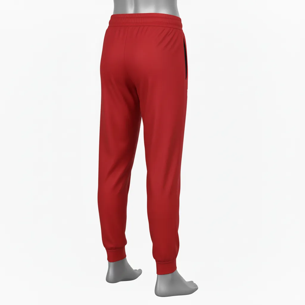 Custom Basketball Basketball Joggers - Red - Cardinal Solid - Side View - Kinexa Sportswear