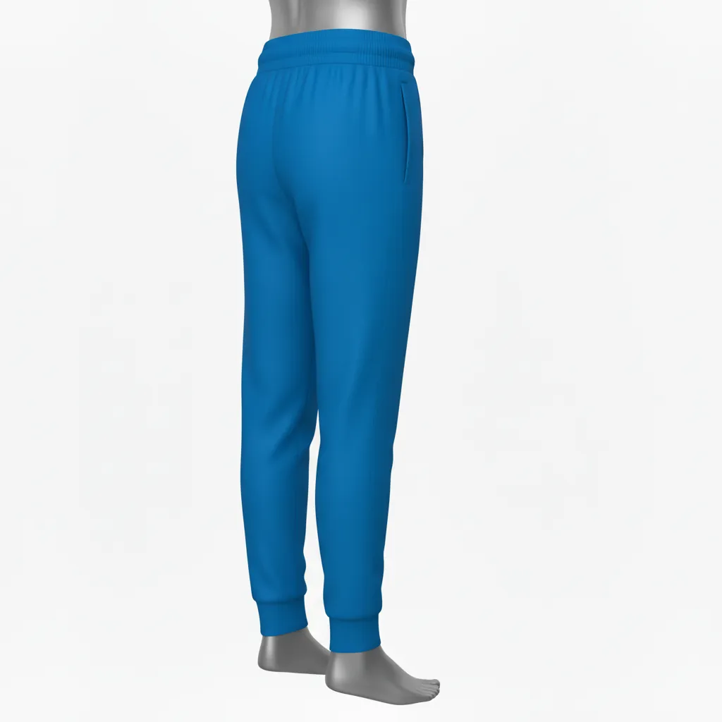 Custom Basketball Basketball Joggers - Blue - Columbia Solid - Back View - Kinexa Sportswear