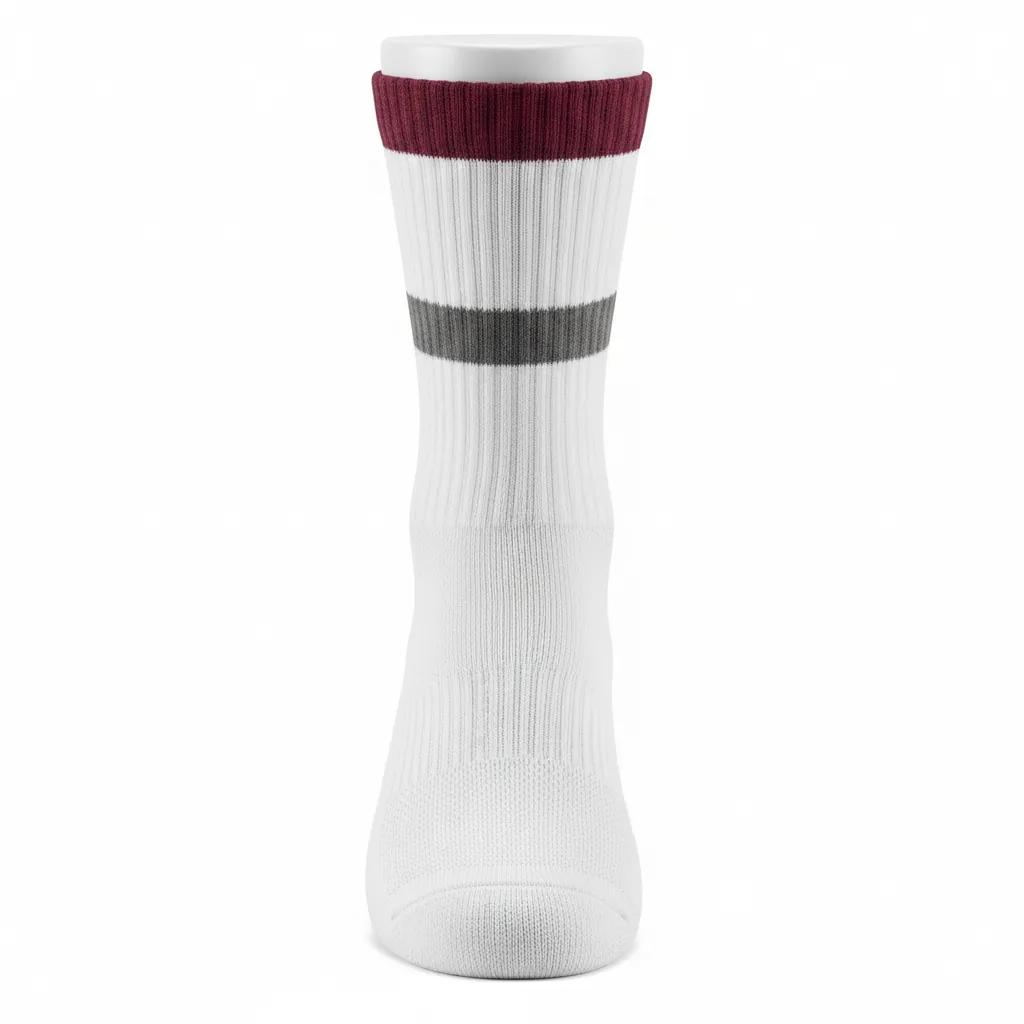 Custom Basketball Basketball Socks - White - Berry Graphite Stripe - Front View - Kinexa Sportswear