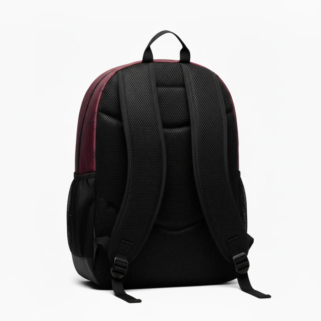 Custom Basketball Basketball Team Backpack - White - Berry Graphite Curved Panel - Back View - Kinexa Sportswear