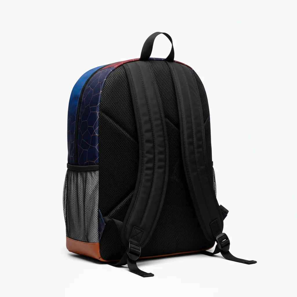 Custom Basketball Basketball Team Backpack - White, Blue, Navy - Columbia Gradient - Back View - Kinexa Sportswear