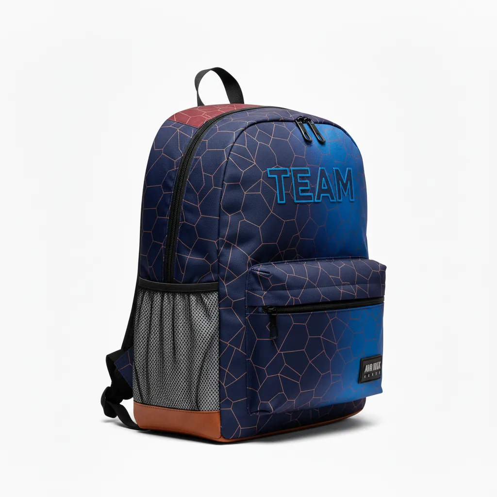 Custom Basketball Basketball Team Backpack - White, Blue, Navy - Columbia Gradient - Front View - Kinexa Sportswear