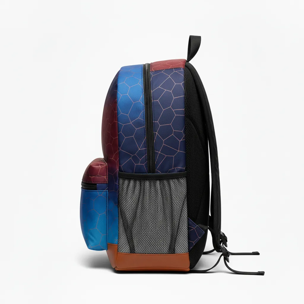 Custom Basketball Basketball Team Backpack - White, Blue, Navy - Columbia Gradient - Side View - Kinexa Sportswear