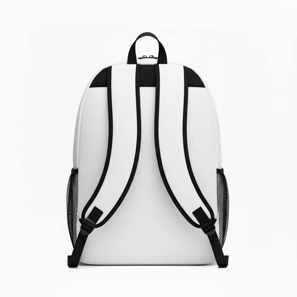 Custom Basketball Basketball Team Backpack - White, Blue, White - Columbia Block - Back View - Kinexa Sportswear