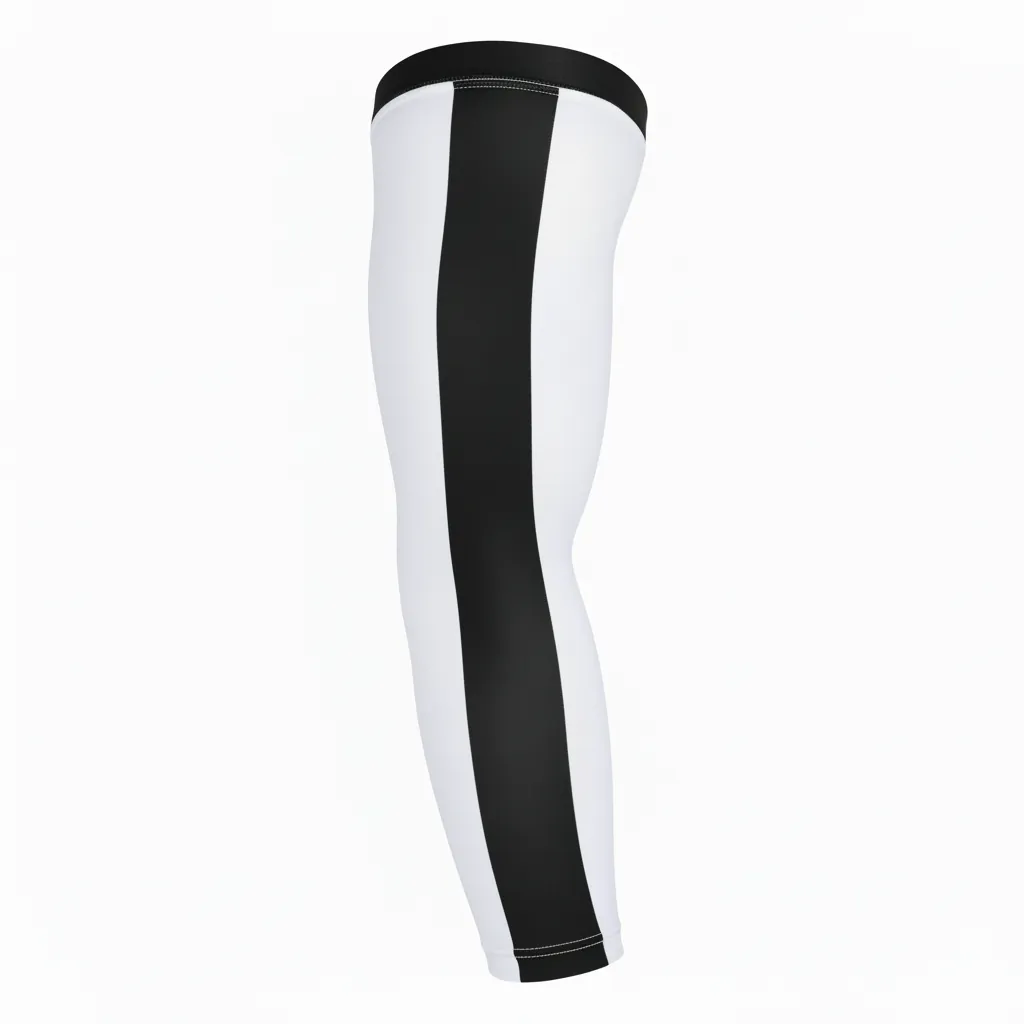 Custom Basketball Compression Arm Sleeves - White, Black, White - Stripe - Front View - Kinexa Sportswear