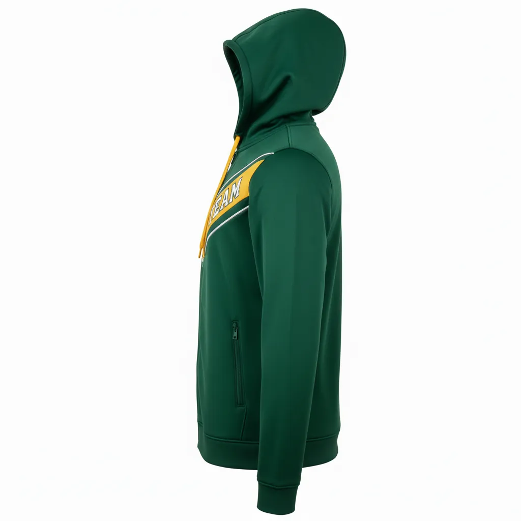Custom Basketball Full Zip Basketball Hoodie - Custom Design - Rangers - Side View - Kinexa Sportswear
