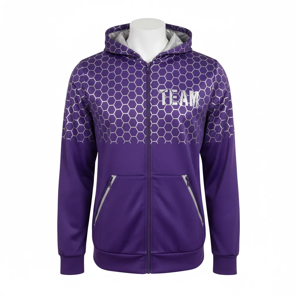 Custom Basketball Full Zip Basketball Hoodie - Custom Design - Royals - Front View - Kinexa Sportswear