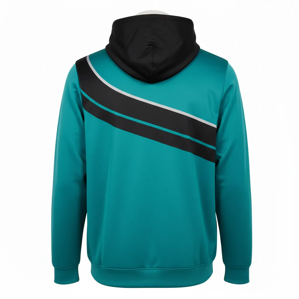 Custom Basketball Full Zip Basketball Hoodie - Custom Design - Sharks - Back View - Kinexa Sportswear