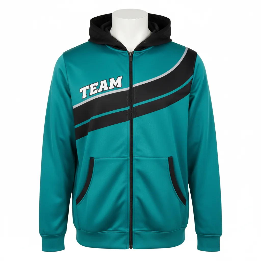 Custom Basketball Full Zip Basketball Hoodie - Custom Design - Sharks - Front View - Kinexa Sportswear