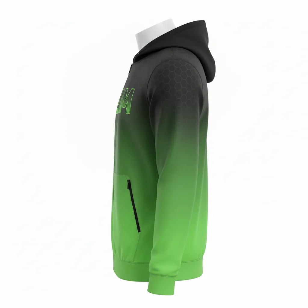 Custom Basketball Full Zip Basketball Hoodie - Custom Design - Storm - Side View - Kinexa Sportswear