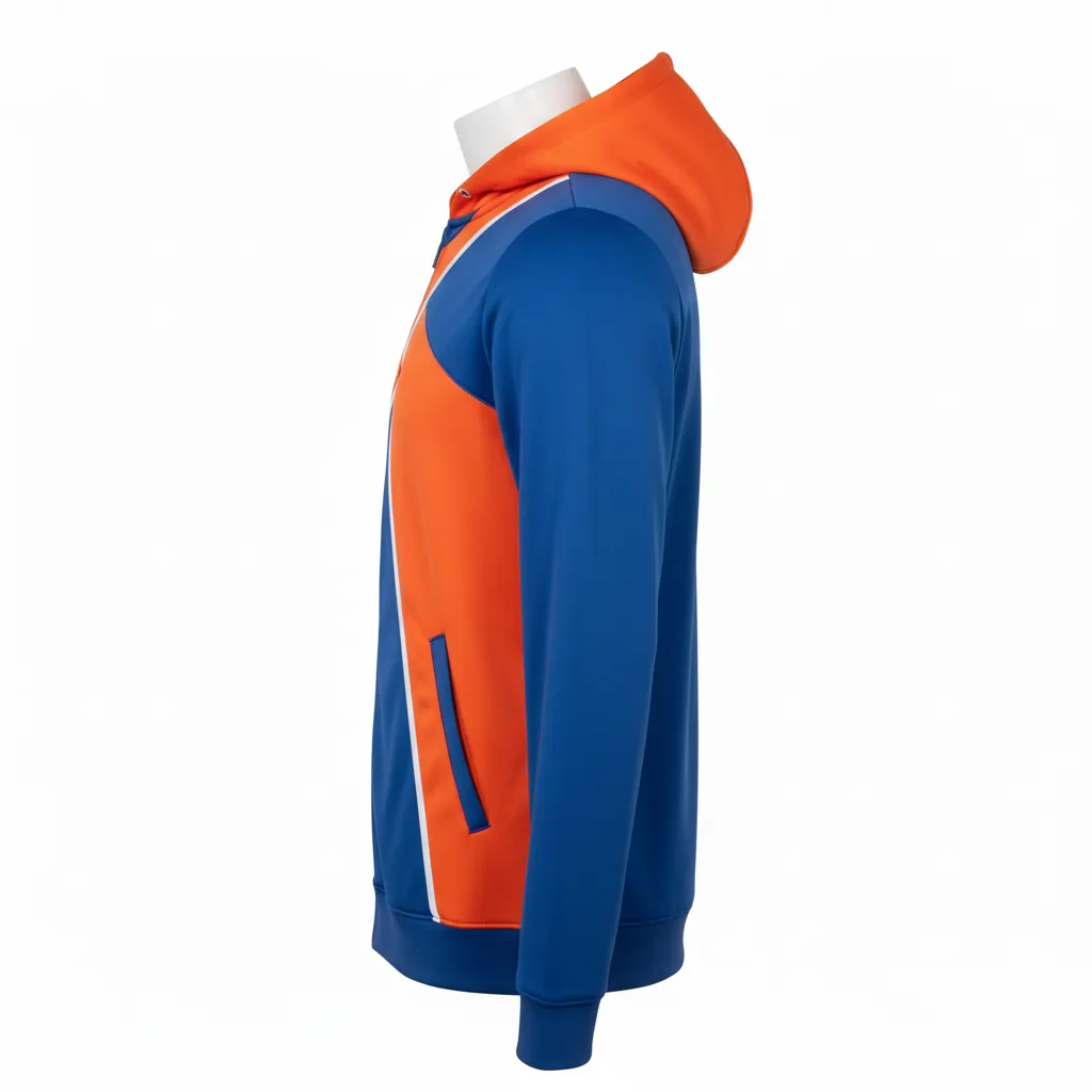 Custom Basketball Full Zip Basketball Hoodie - Custom Design - Thunder - Side View - Kinexa Sportswear