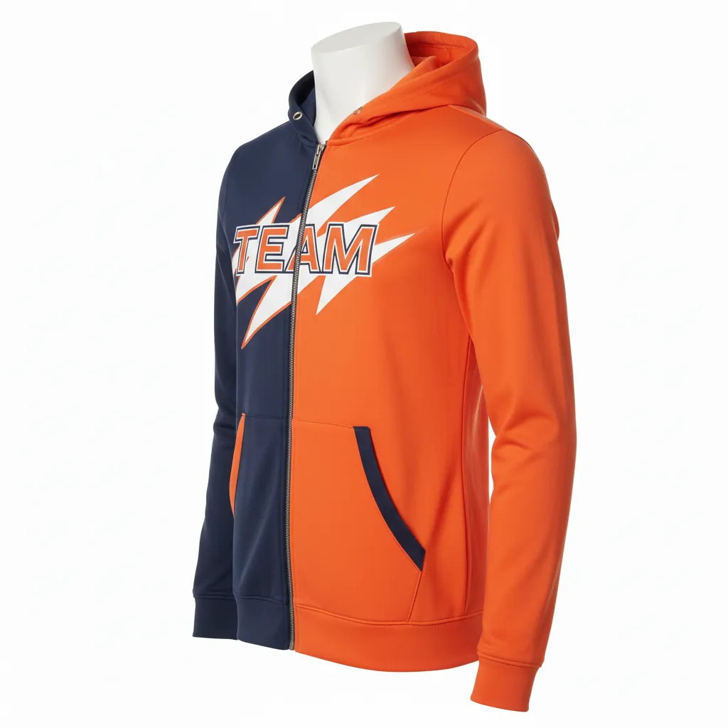 Custom Basketball Full Zip Basketball Hoodie - Custom Design - Warriors - Side View - Kinexa Sportswear