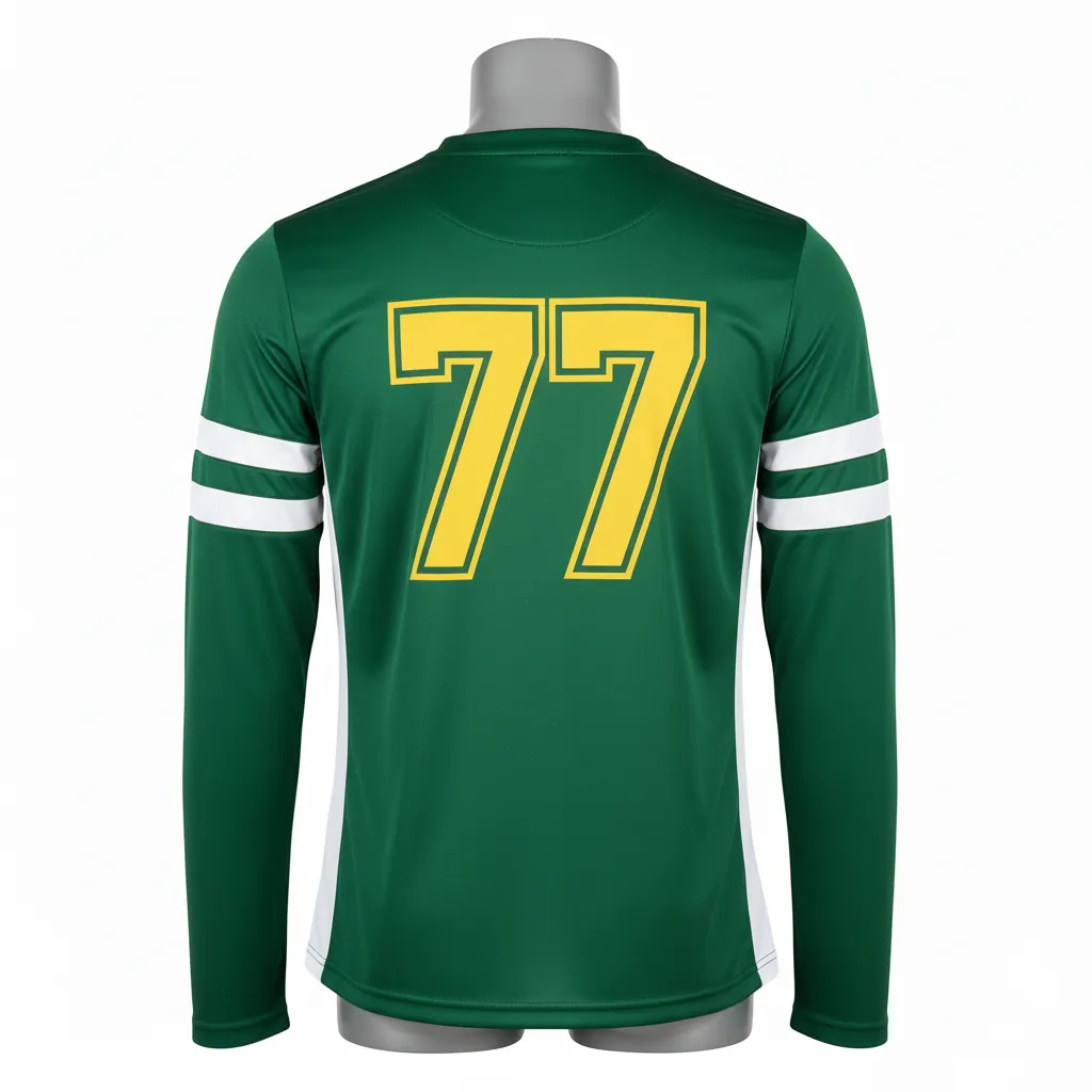 Custom Basketball Long Sleeve Shooting Shirt - Green, White - Forest Stripe - Back View - Kinexa Sportswear