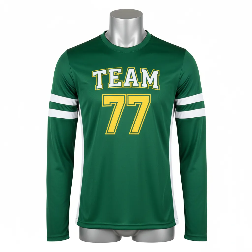 Custom Basketball Long Sleeve Shooting Shirt - Green, White - Forest Stripe - Front View - Kinexa Sportswear
