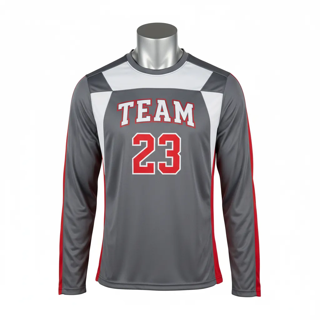 Custom Basketball Long Sleeve Shooting Shirt - White - Graphite Angular - Front View - Kinexa Sportswear