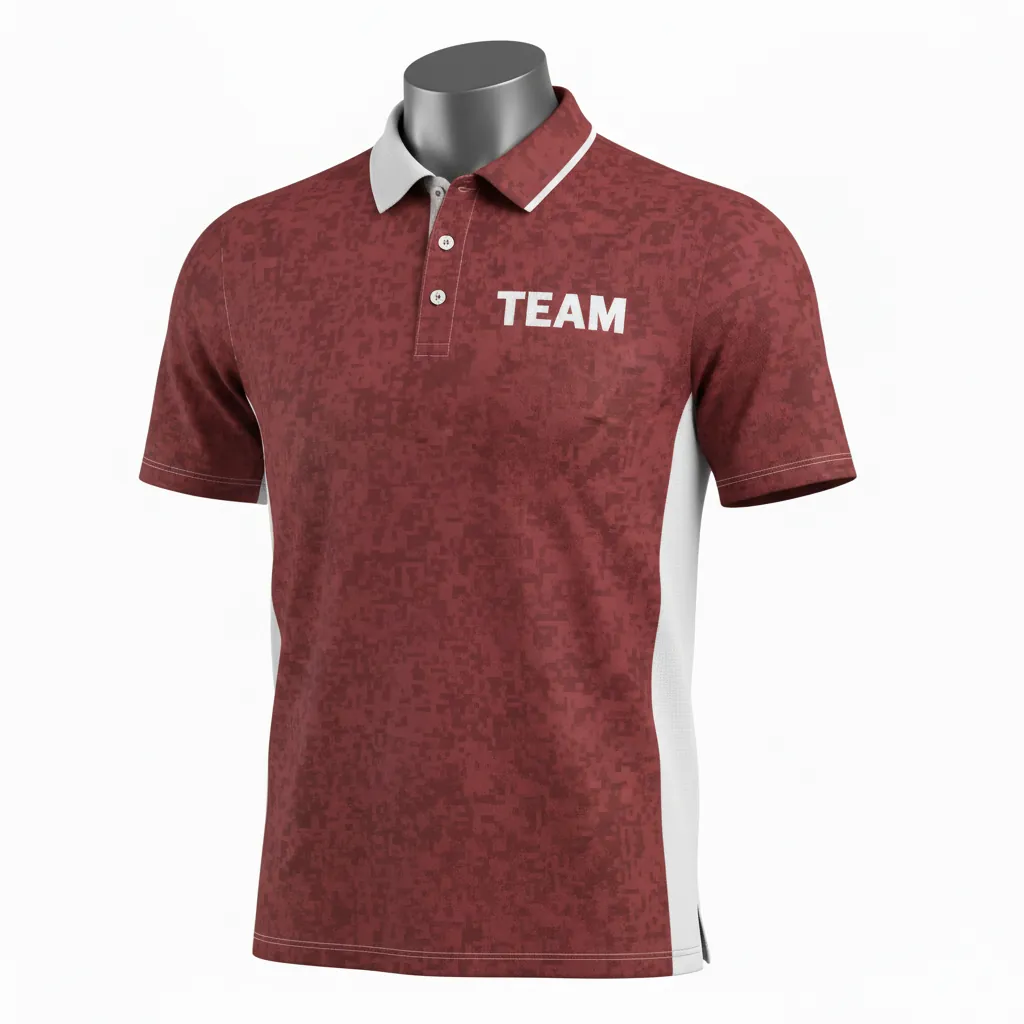 Custom Basketball Performance Polo Shirt - Red, White - Cardinal Stripe - Front View - Kinexa Sportswear