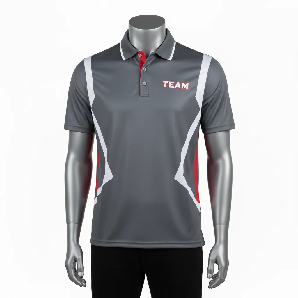 Custom Basketball Performance Polo Shirt - White - Graphite Angular - Front View - Kinexa Sportswear