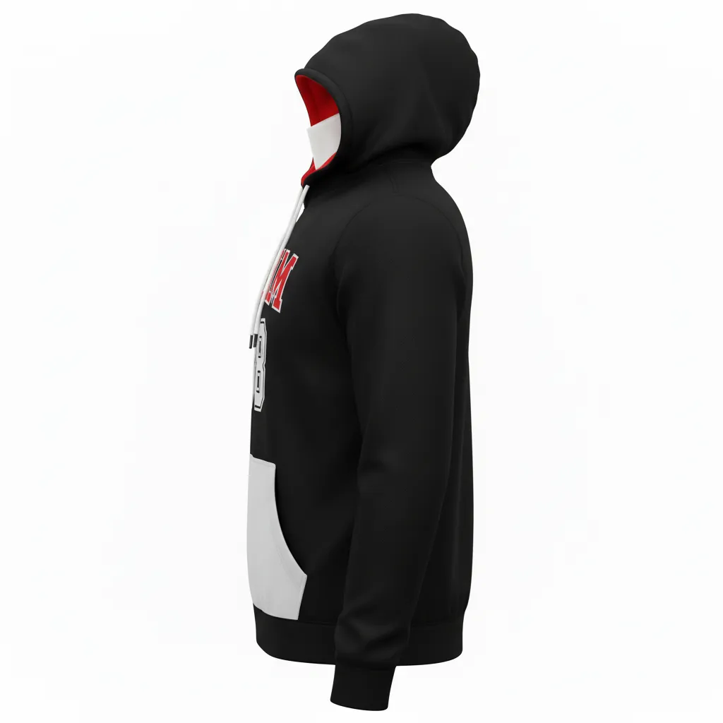 Custom Basketball Pullover Basketball Hoodie - Custom Design - Hawks - Side View - Kinexa Sportswear