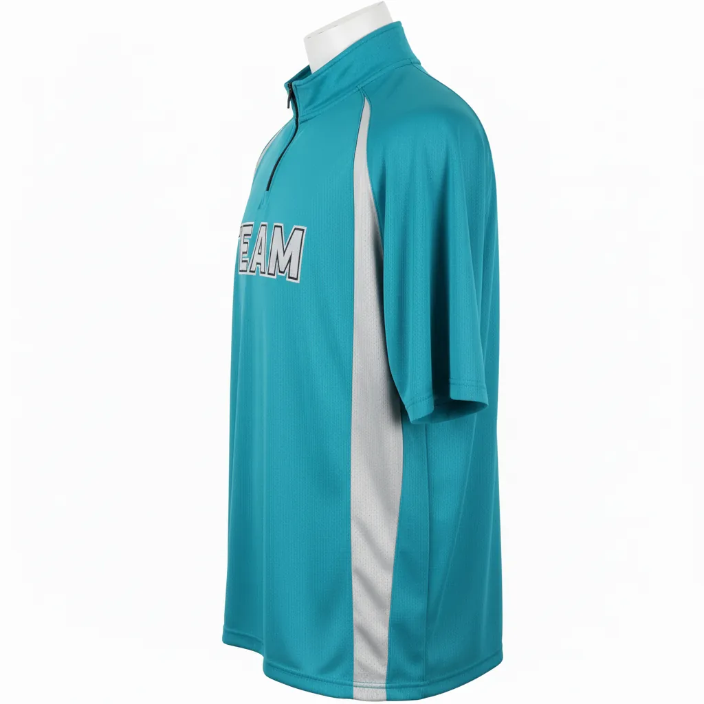 Custom Basketball Quarter Zip Practice Jersey - Custom Design - Barracudas - Side View - Kinexa Sportswear
