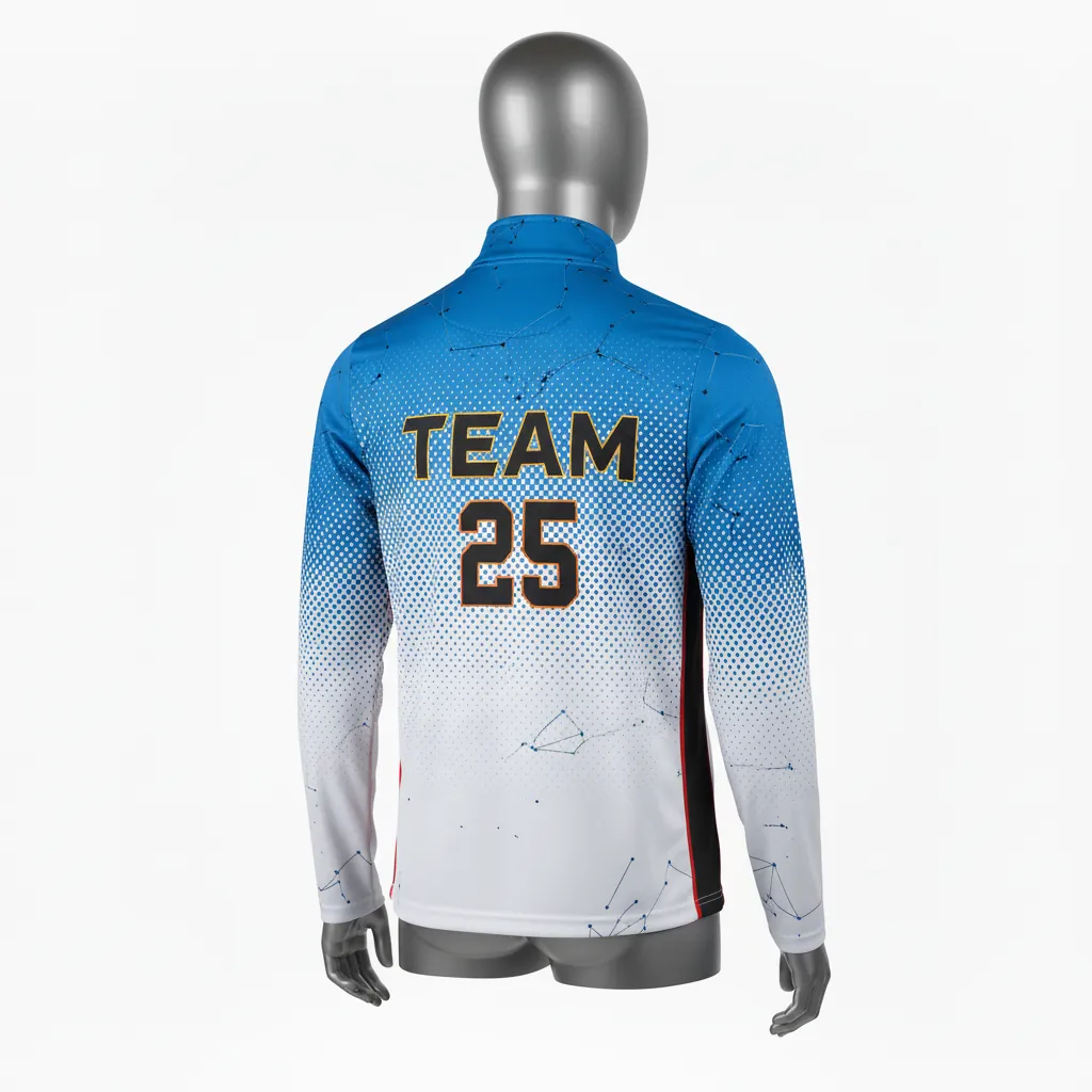 Custom Basketball Quarter Zip Practice Jersey - White, Black, Red - Side Insert - Back View - Kinexa Sportswear
