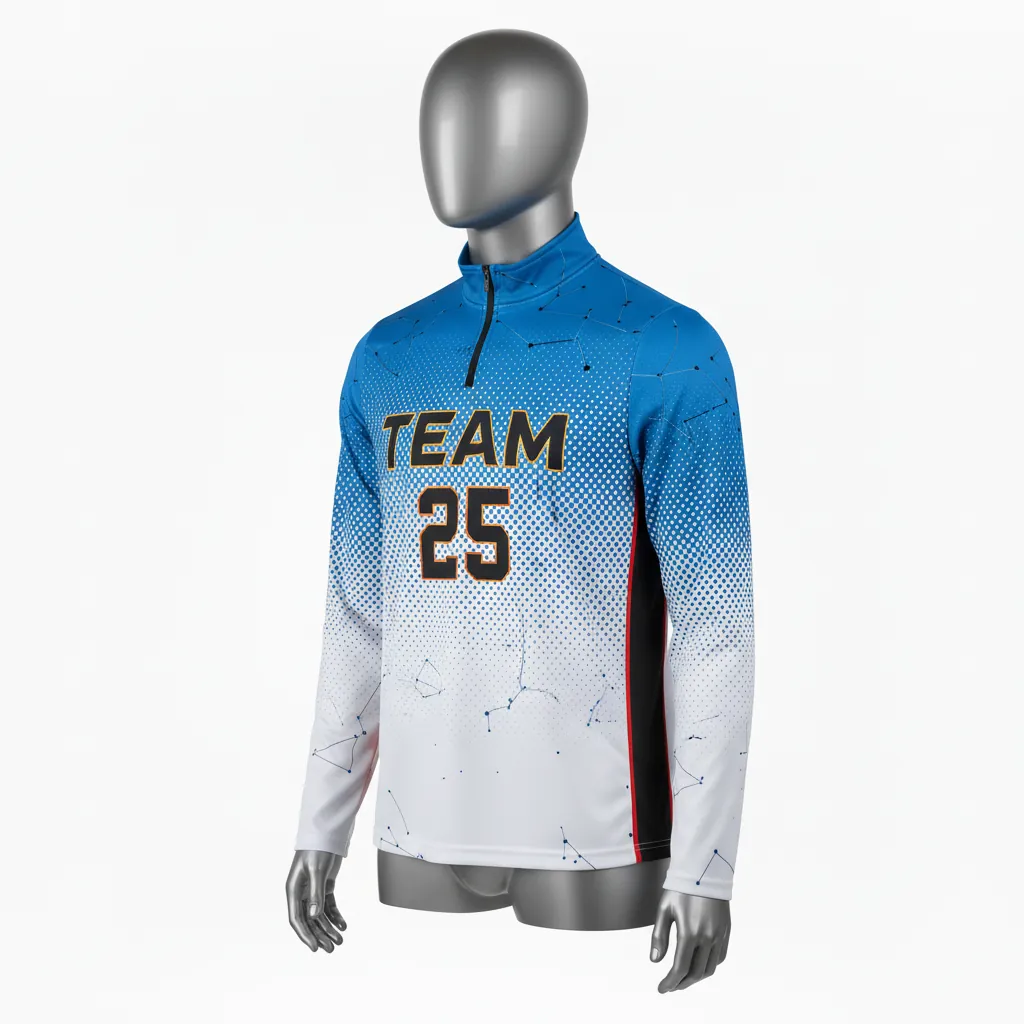 Custom Basketball Quarter Zip Practice Jersey - White, Black, Red - Side Insert - Front View - Kinexa Sportswear