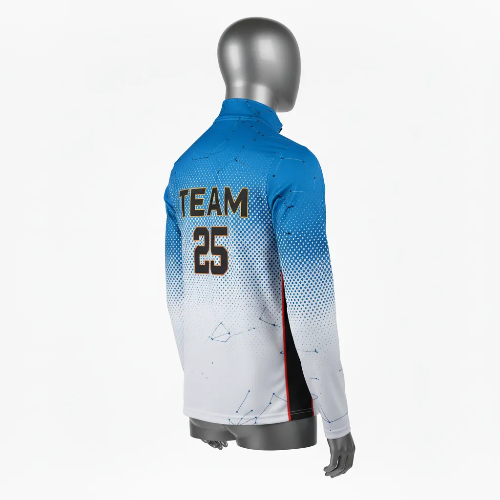 Custom Basketball Quarter Zip Practice Jersey - White, Black, Red - Side Insert - Side View - Kinexa Sportswear