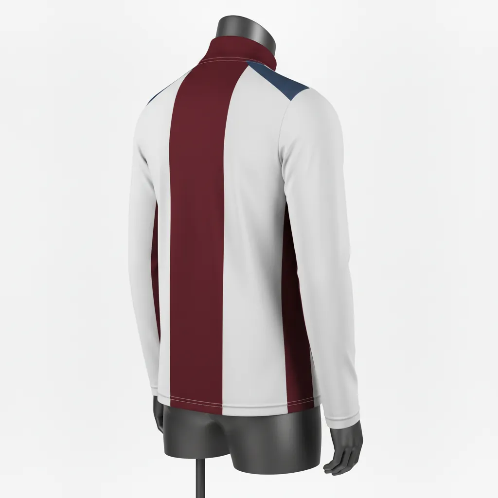 Custom Basketball Quarter Zip Practice Jersey - White, Red, Gold - Cardinal Shoulder Burst - Back View - Kinexa Sportswear