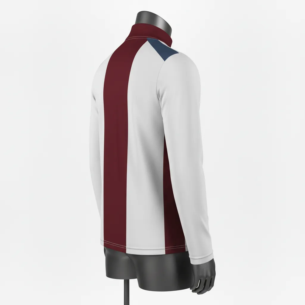 Custom Basketball Quarter Zip Practice Jersey - White, Red, Gold - Cardinal Shoulder Burst - Side View - Kinexa Sportswear