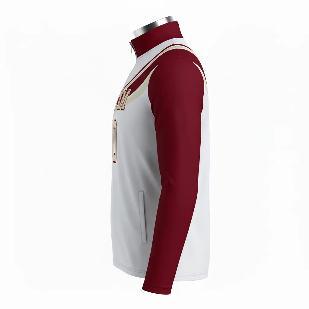 Custom Basketball Quarter Zip Practice Jerseys - Side View - KINEXA