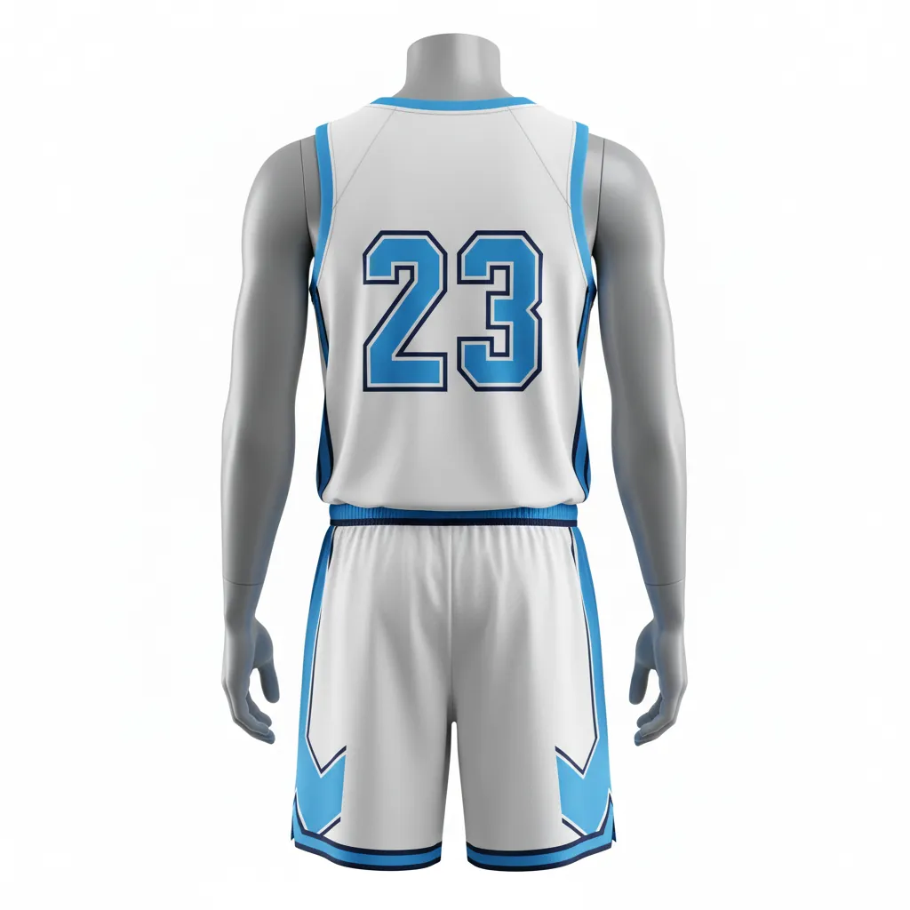 Custom Round Neck Basketball Uniforms - Back View - KINEXA