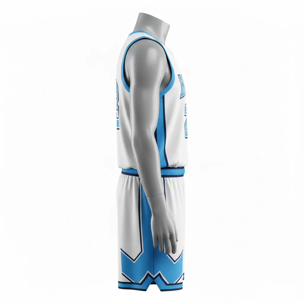 Custom Round Neck Basketball Uniforms - Side View - KINEXA